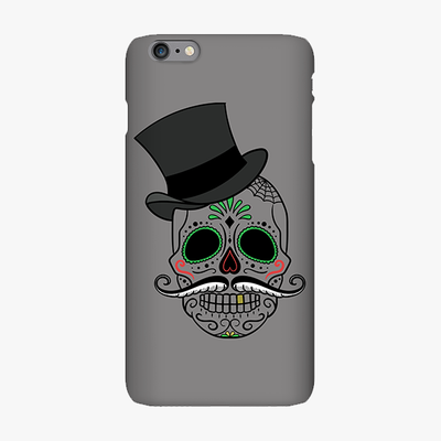 Snap iPhone 6 Plus  Phone Case - Skull Art With Gray Background