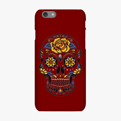 Tough iPhone 6s  Phone Case - Skull Art With Brown Background