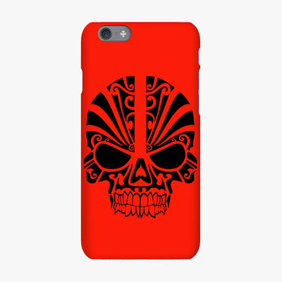Snap iPhone 6s  Phone Case - Black Skull With Red Background