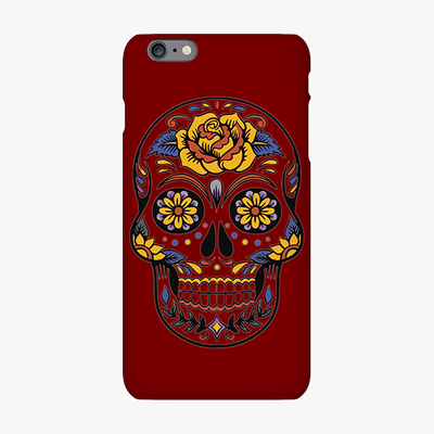 Tough iPhone 6s Plus  Phone Case - Skull Art With Brown Background