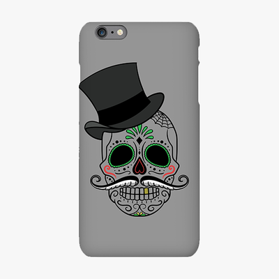 Tough iPhone 6s Plus  Phone Case - Skull Art With Gray Background