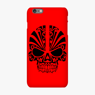 Snap iPhone 6s Plus  Phone Case - Black Skull With Red Background