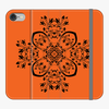 Folio iPhone 7  Phone Folio - Flower Design With Orange Background