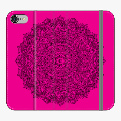 Folio iPhone 7  Phone Folio - Mandala With Pink Background