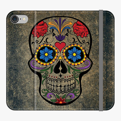 Folio iPhone 7  Phone Folio - Skull  With Artwork