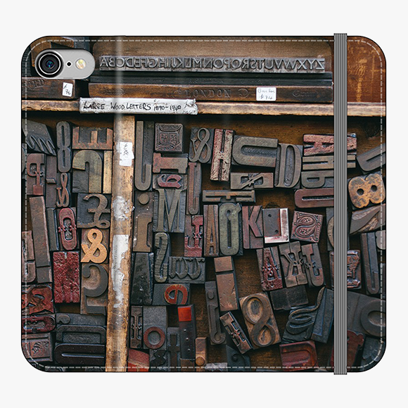 Folio iPhone 7  Folio Wallet - Classic Wood Blocks