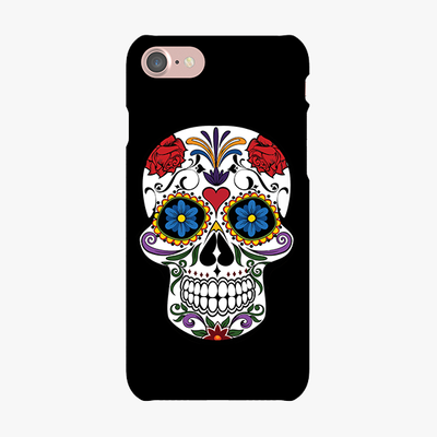 Tough iPhone 7  Phone Case - Skull Artwork With Black Background