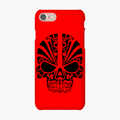 Snap iPhone 7  Phone Case - Black Skull With Red Background