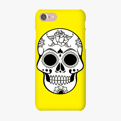 Snap iPhone 7  Phone Case - Skull With Yellow Background