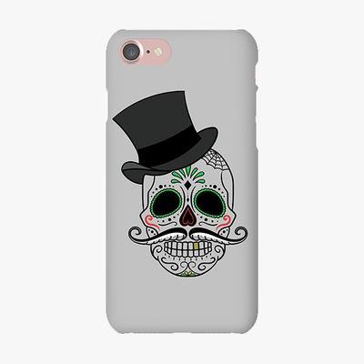 Snap iPhone 7  Phone Case - Skull Art With Gray Background
