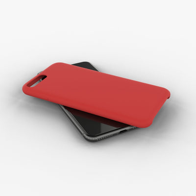 Liquid silicone case for iPhone 7 plus in red color