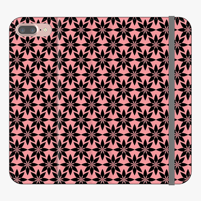 Folio iPhone 7 Plus  Folio Wallet - Artistic Floral Pattern With Pink Background