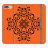 Folio iPhone 7 Plus  Phone Folio - Flower Design With Orange Background