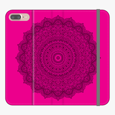 Folio iPhone 7 Plus  Phone Folio - Mandala With Pink Background