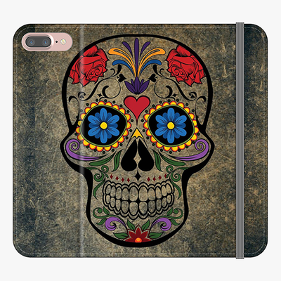 Folio iPhone 7 Plus  Phone Folio - Skull  With Artwork