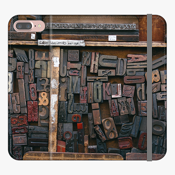 Folio iPhone 7 Plus  Folio Wallet - Classic Wood Blocks