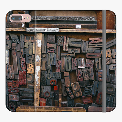 Folio iPhone 7 Plus  Folio Wallet - Classic Wood Blocks