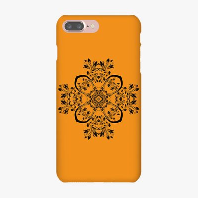 Snap iPhone 7 Plus  Phone Case - Flower Design With Orange Background