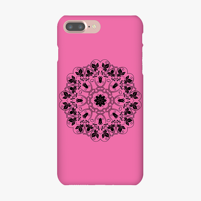 Tough iPhone 7 Plus  Phone Case - Mandala With Pink Background