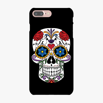 Snap iPhone 7 Plus  Phone Case - Skull Artwork With Black Background