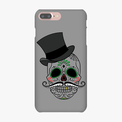 Tough iPhone 7 Plus  Phone Case - Skull Art With Gray Background