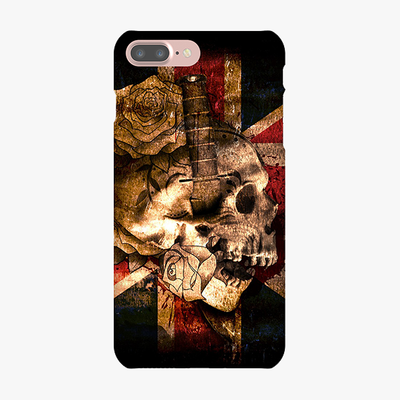 Snap iPhone 7 Plus  Phone Case - Skull With Union Jack British Flag
