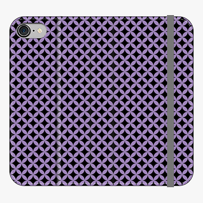 Folio iPhone 8  Folio Wallet - Beautiful Star Pattern With Purple Background