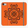 Folio iPhone 8  Phone Folio - Flower Design With Orange Background