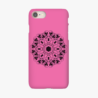 Tough iPhone 8  Phone Case - Mandala With Pink Background