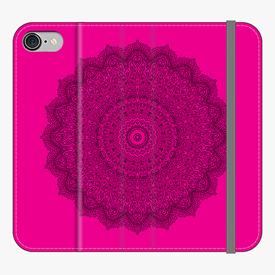 Folio iPhone 8  Phone Folio - Mandala With Pink Background