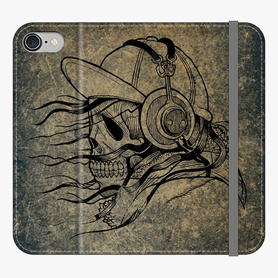 Folio iPhone 8  Phone Folio - Skull With Headphone