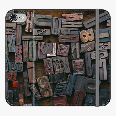 Folio iPhone 8  Folio Wallet - Classic Wood Blocks