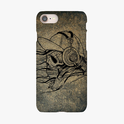 Tough iPhone 8  Phone Case - Skull With Headphone