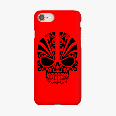 Snap iPhone 8  Phone Case - Black Skull With Red Background