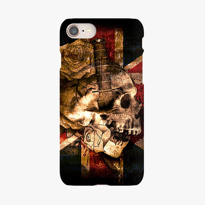 Snap iPhone 8  Phone Case - Skull With Union Jack British Flag