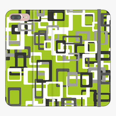 Folio iPhone 8 Plus  Folio Wallet - Geometric square Pattern