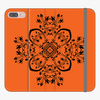 Folio iPhone 8 Plus  Phone Folio - Flower Design With Orange Background