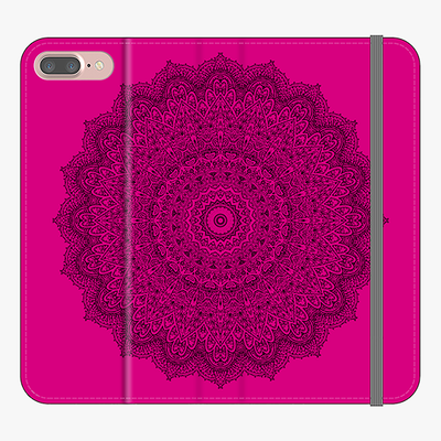 Folio iPhone 8 Plus  Phone Folio - Mandala With Pink Background