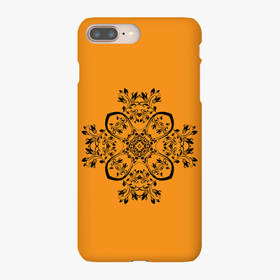 Snap iPhone 8 Plus  Phone Case - Flower Design With Orange Background