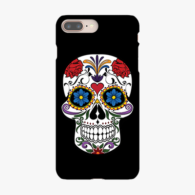 Snap iPhone 8 Plus  Phone Case - Skull Artwork With Black Background
