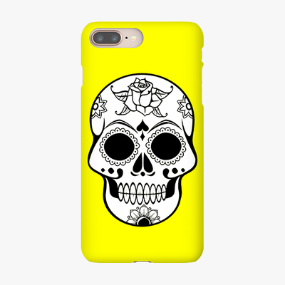 Snap iPhone 8 Plus  Phone Case - Skull With Yellow Background