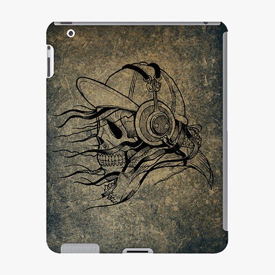 Snap iPad 2/3/Retina  Phone Case - Skull With Headphone