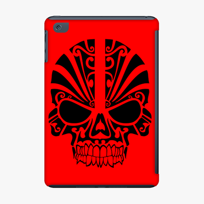 Snap iPad Mini  Phone Case - Black Skull With Red Background