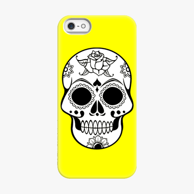 Snap iPhone SE  Phone Case - Skull With Yellow Background