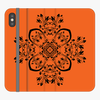 Folio iPhone X  Phone Folio - Flower Design With Orange Background