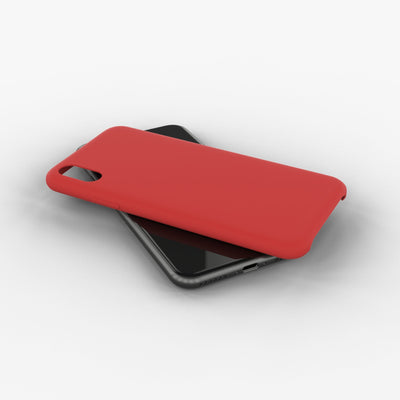 Liquid silicone case for iPhone X/XS in red color
