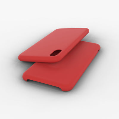 Simple Liquid silicone case for iPhone X/XS in red color