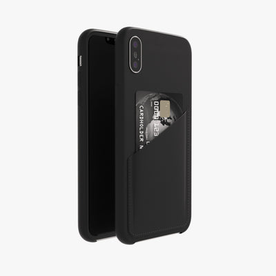 iPhone X/XS - Ultra Slim Slot Card Leather Black Case