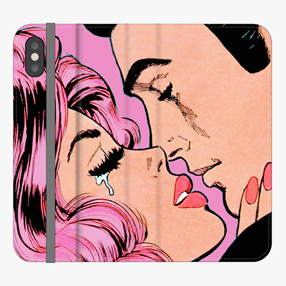 Folio iPhone X  Folio Wallet - Lovely Couple With Pink Background