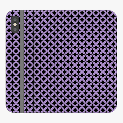 Folio iPhone X  Folio Wallet - Beautiful Star Pattern With Purple Background